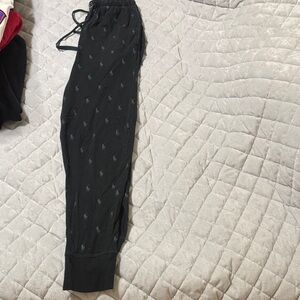 Ralph Lauren Black Jogger Pants with Tonal Pony Motif